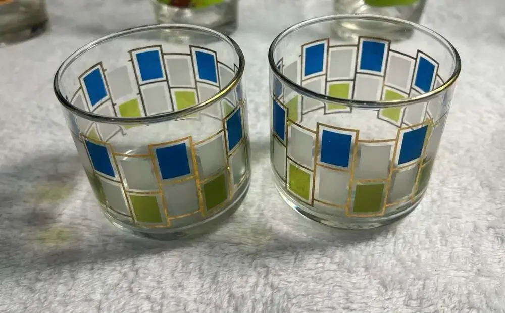 Vintage set of 2 Libbey Nordic cocktail juice glasses 6 Oz. 1960's MCM